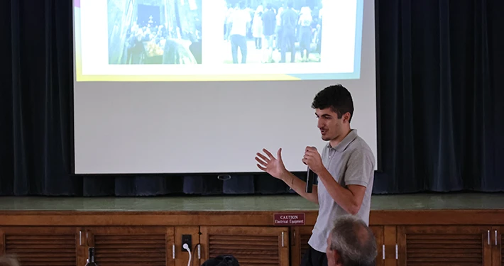 Leo Dadian making a presentation on his recent trip to Armenia with Diocesan Armenia Service Project group